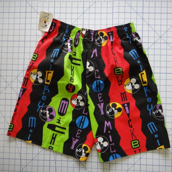 Vintage 90's Mickey & Co All Over Graphic Mickey Mouse Shorts Sz L NWT - Picture 2 of 14